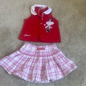 Chicoo Red and Pink Kids Outfit